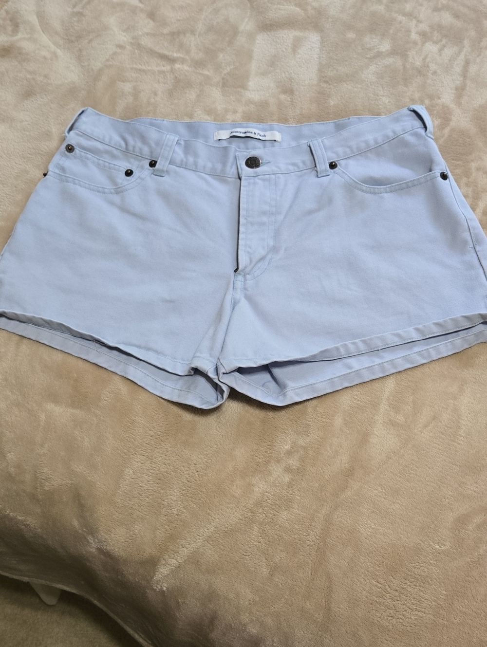 Abercrombie & Fitch Light Blue Denim-Style Women's Shorts